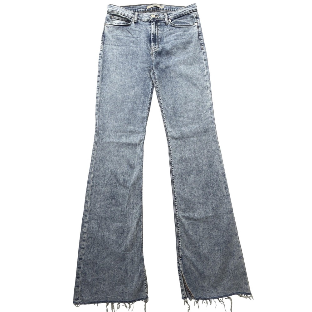 Hudson Jeans Womens 31x31.5 Blue Barbara Cali High Rise Bootcut‎ Raw Hem Stretch